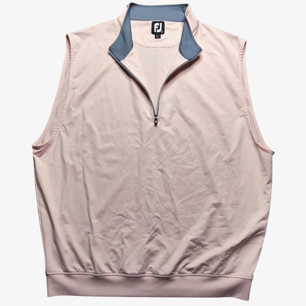 FootJoy Golf Vest Men 2XL Pink 1/4 Zip Mock Neck Stretch Pullover Performance